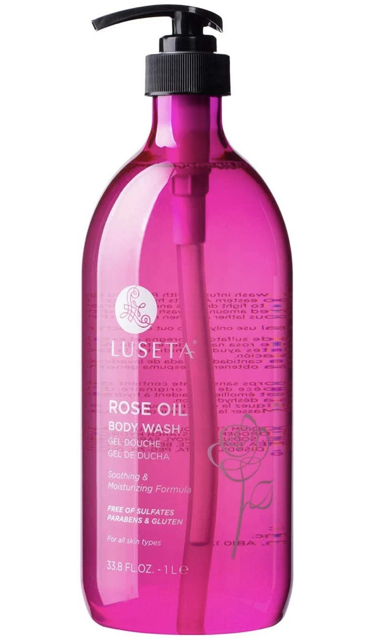 Rose Oil Body Wash - Moisturizing & Soothing 33.8 Fl Oz
