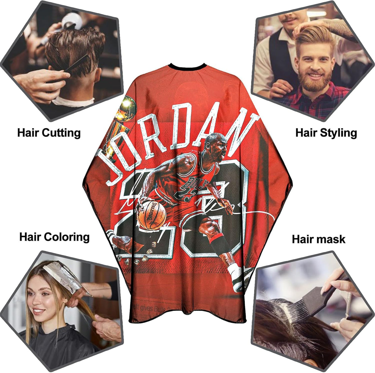 Men's Hair Cutting Cape with Snaps - Salon Barber Gown for Hairdressers