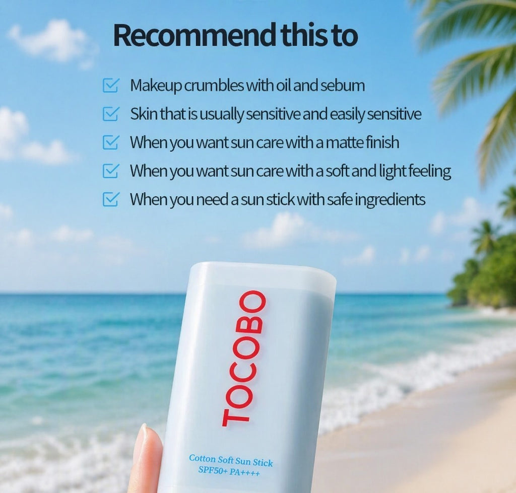2 Pack Cotton Soft Sun Stick SPF50+ PA++++ Broad Spectrum Sunscreen SPF 50+