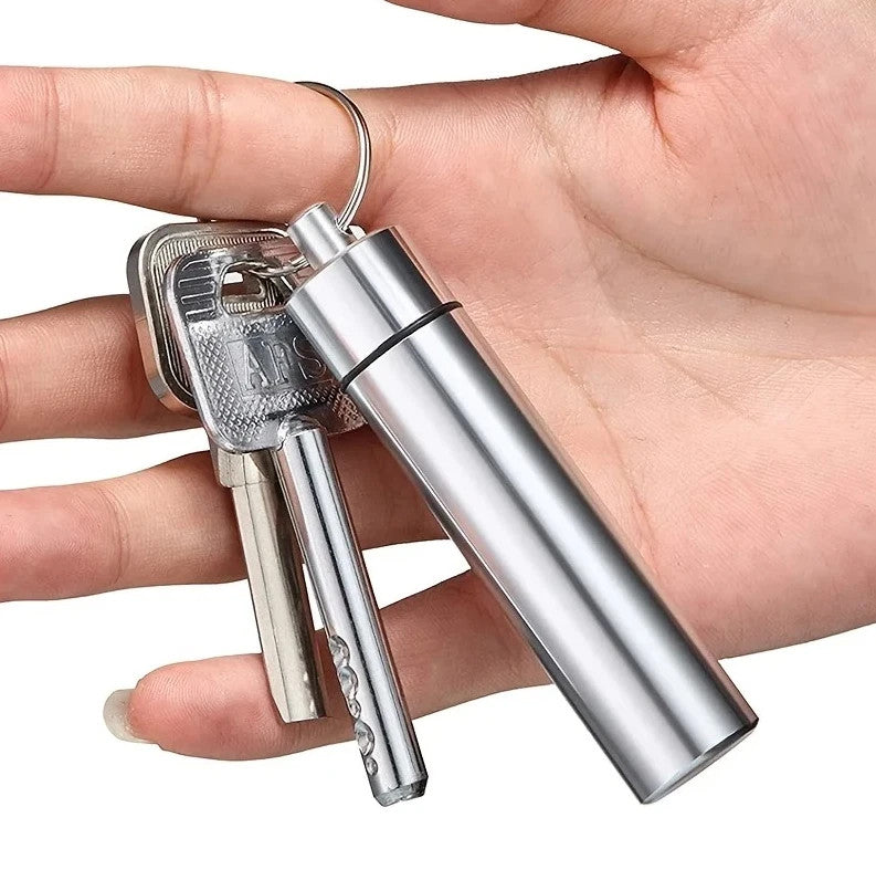 Set of 7 Stainless Steel Toothpicks with Keychain Holder - Reusable Portable Oral Care