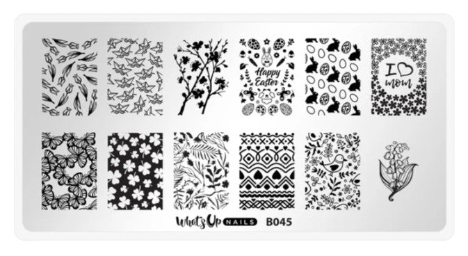 Spring Nail Stamping Plate B045 for Nail Art - What's Up Nails