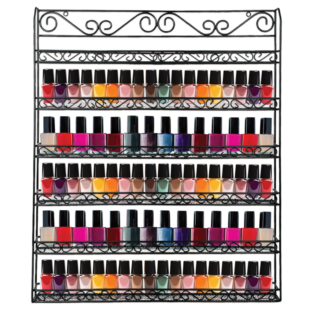 Wall Mounted Nail Polish Display Organizer Rack Holds Up To 100 Bottles