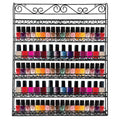 Wall Mounted Nail Polish Display Organizer Rack Holds Up To 100 Bottles