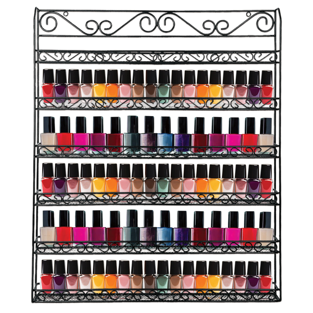 Wall Mounted Nail Polish Display Organizer Rack Holds Up To 100 Bottles