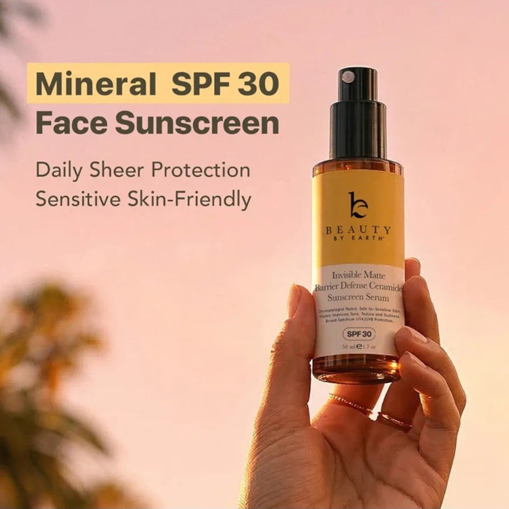 SPF 30 Mineral Sunscreen Serum with Matte Finish & Ceramides - Invisible, Water-Resistant, Non-Nano Zinc Oxide