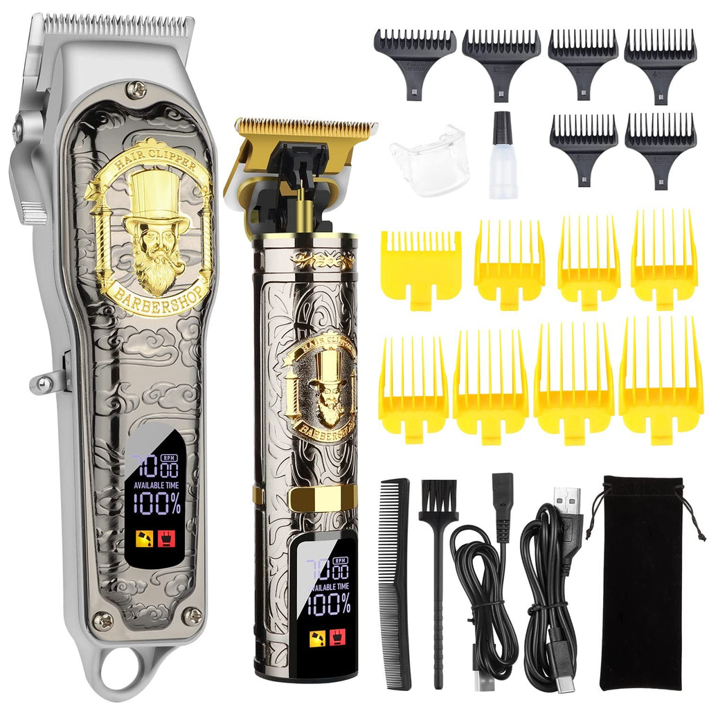 Professional Cordless Hair Clippers Set for Men with Multiple Guides
