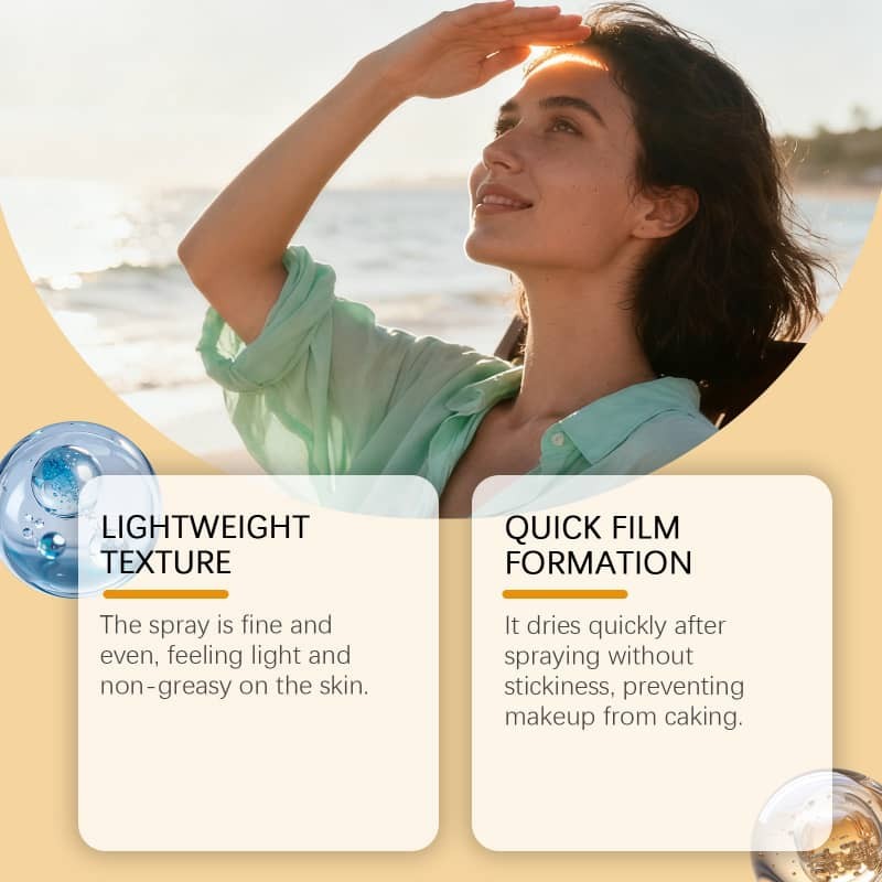 SPF 50+ Moisturizing Sunscreen Spray Mist for Face and Body - Lightweight & Water-Resistant