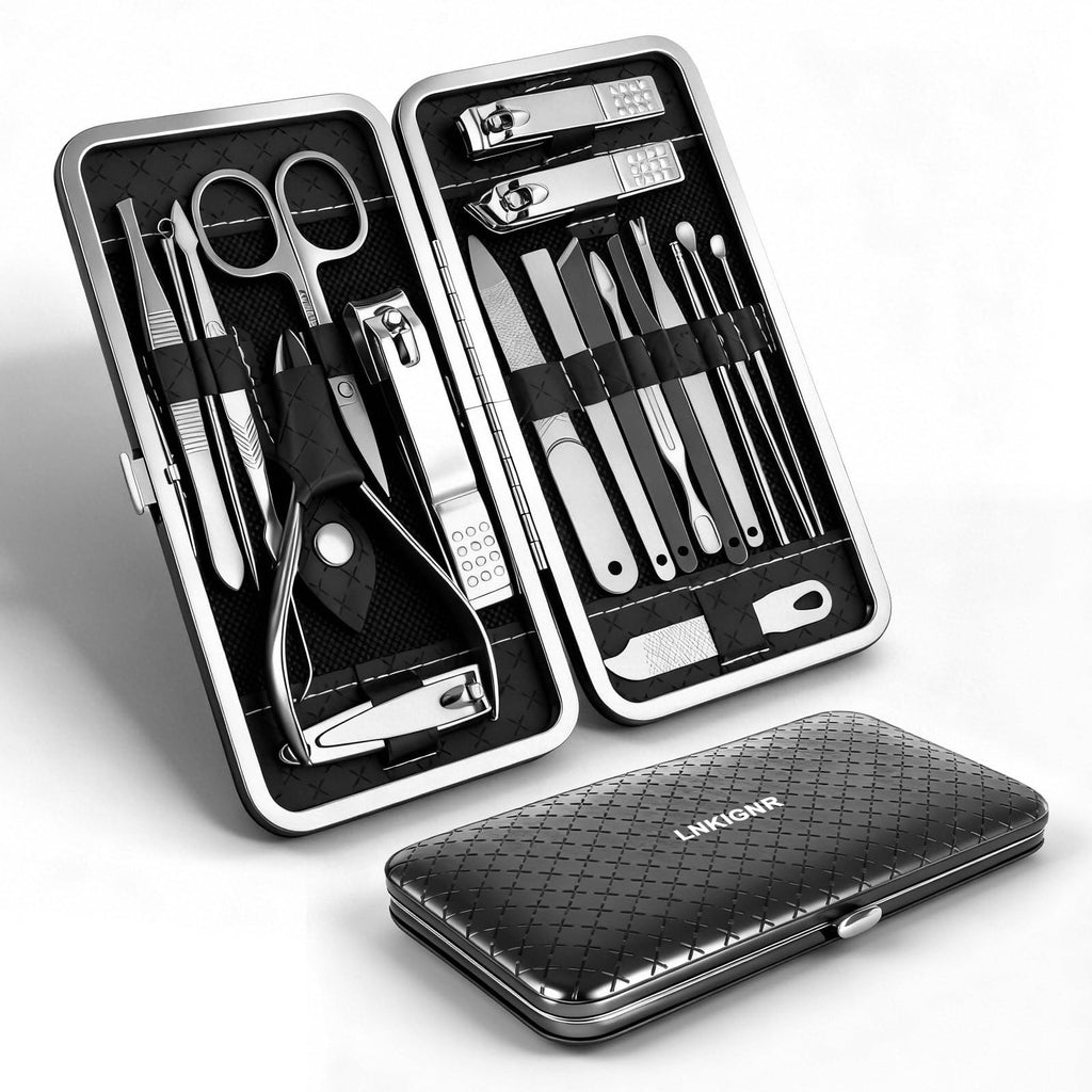 Professional Nail Clippers Set for Women Travel Manicure Kit Metallic
