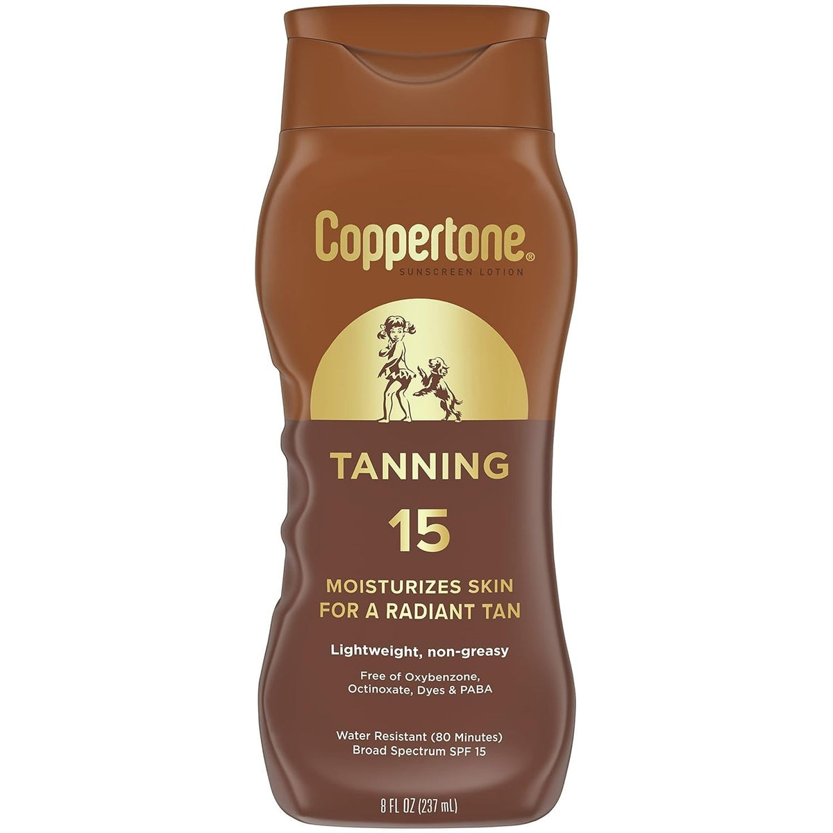 Coppertone SPF 15 Tanning Sunscreen Lotion - Water Resistant, Moisturizing, 8 Fl Oz