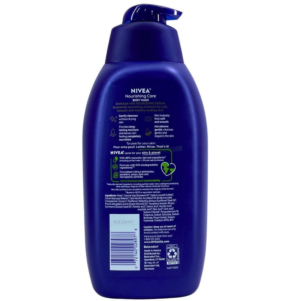 Nivea Nourishing Body Wash 30 Oz - 3 Pack Gentle Moisturizing Shower Gel