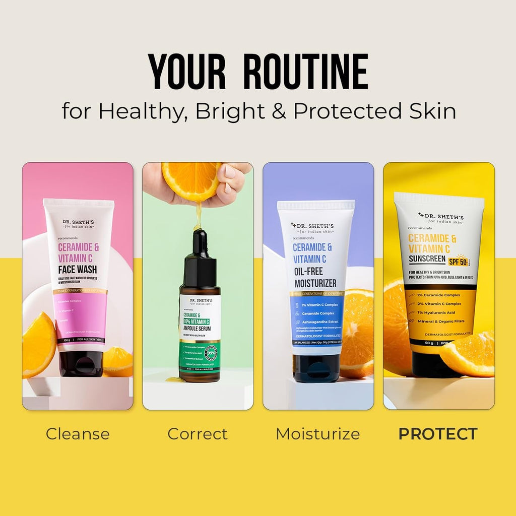 Vitamin C Sunscreen SPF 50 with Ceramide - UVA UVB Protection 1.76oz