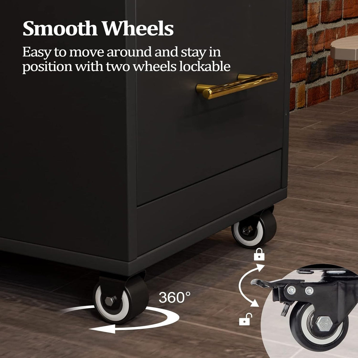 Black Salon Trolley Cart with Wheels and Drawers for Hair Styling Equipment
