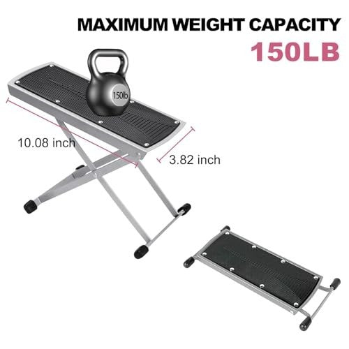 Adjustable Pedicure Foot Stand with Toe Separator - Foldable, Non-Slip Black
