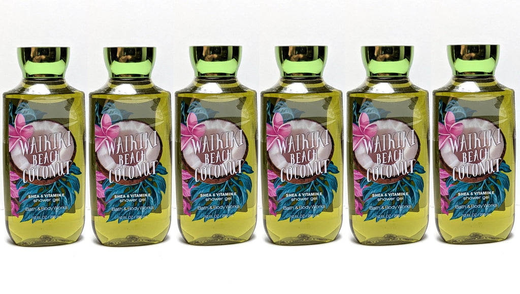 Bath & Body Works Waikiki Beach Coconut Shower Gel - 6 Pack 10oz