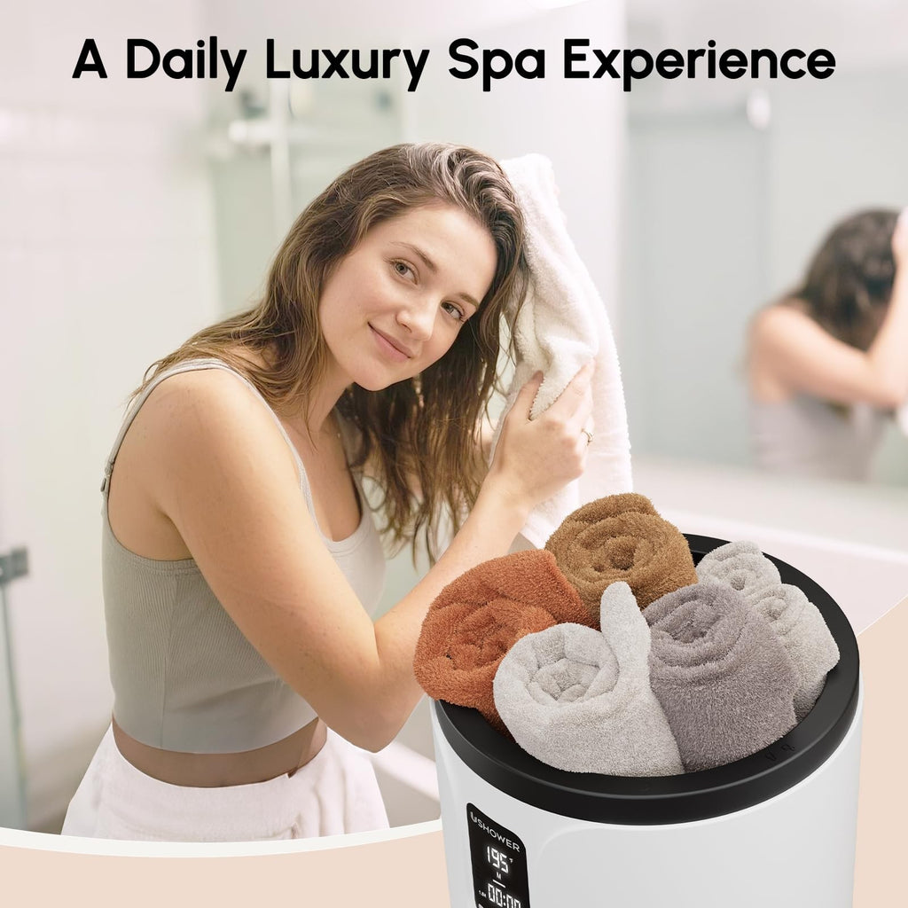 20L Towel Warmer Bucket with LCD Display - Fits 2 Oversized Towels, Safety & Timer