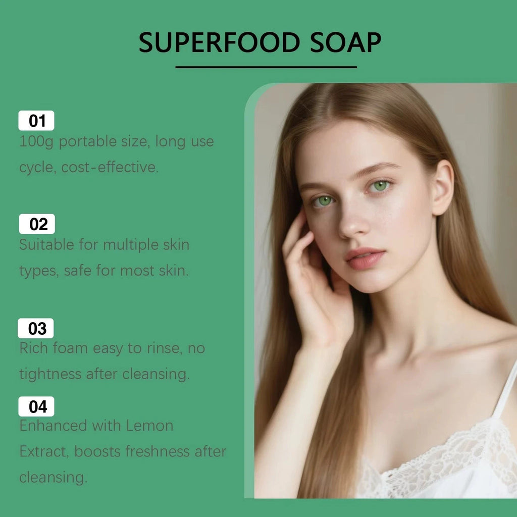 Turmeric Lemon Superfood Facial Soap Bar - Gentle Cleansing & Moisturizing