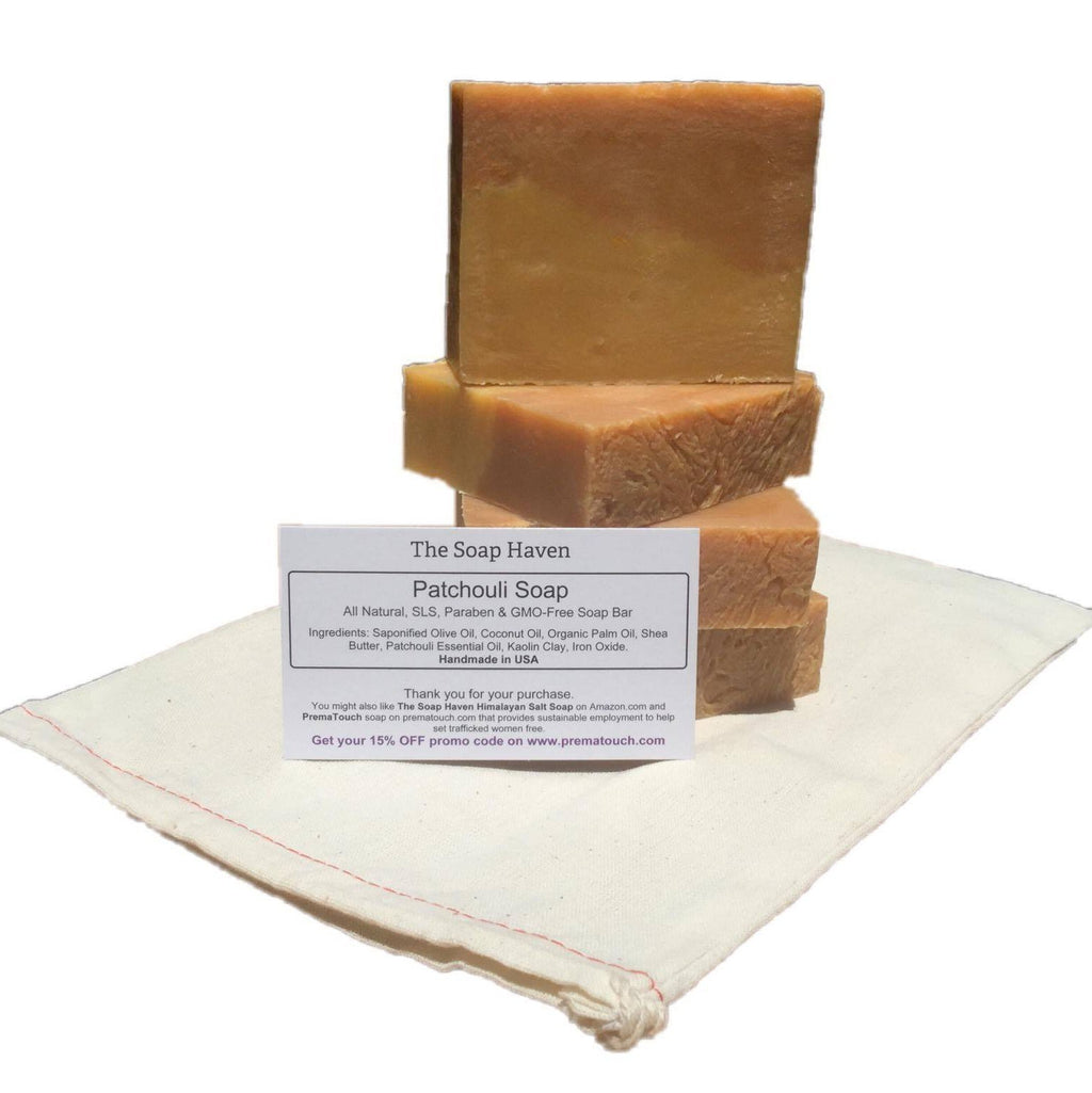 Patchouli Soap Bars - Handmade Natural Organic Skincare - 4 Pack