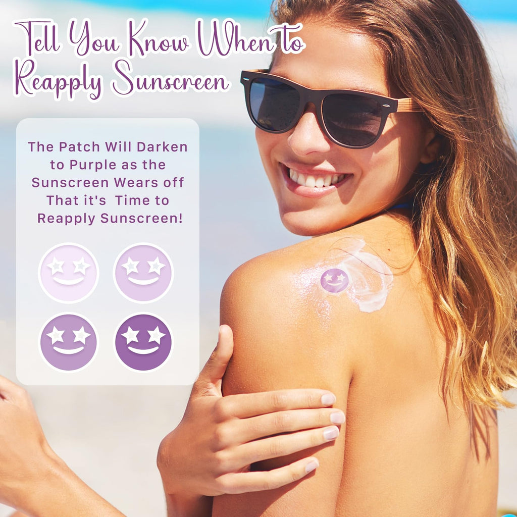 80 Pcs Waterproof UV Sunscreen Detection Stickers for Kids & Adults