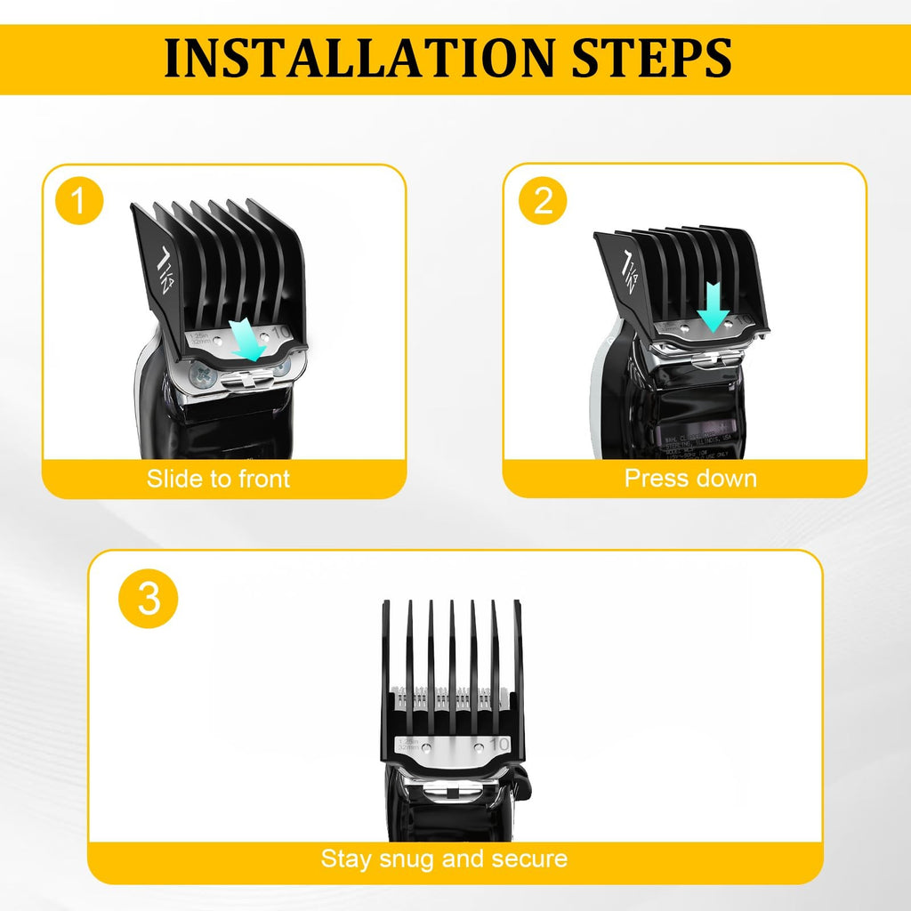 Clipper Guards with Metal Clip 1.25", 1.5", 1.75", 2" 4 Pack