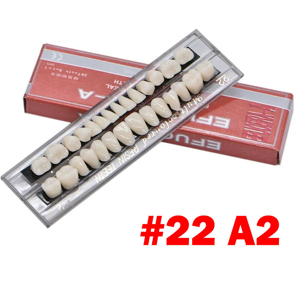 Denture Set 5 Pieces Acrylic Resin Full Upper & Lower Dentures - A2 A3 Shades