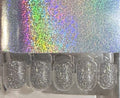 Red Aspen Henlee’s Tinsel Christmas Press On Nails - Short Square Silver Glitter