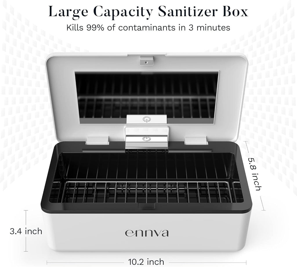 Large UV Light Sanitizer Box Portable UV-C Disinfection Sterilizer for Phone Keys Glasses