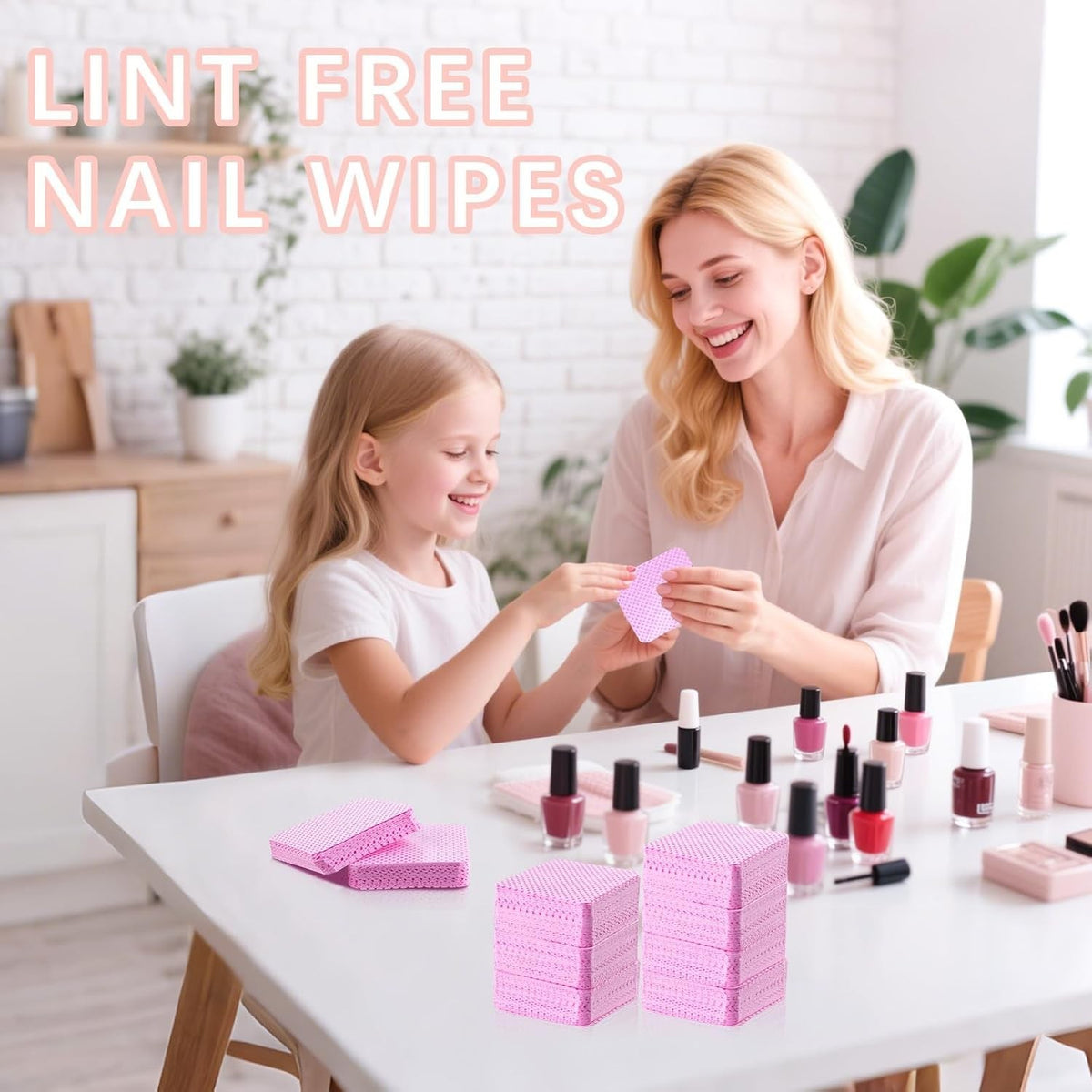 1500Pcs Pink No-Lint Nail Wipes for Gel and Nail Polish Removal