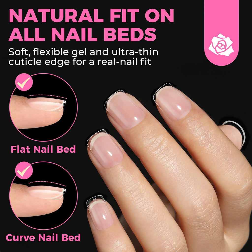 Extra Short Square Nail Tips - Clear Gel Tips for DIY Manicure
