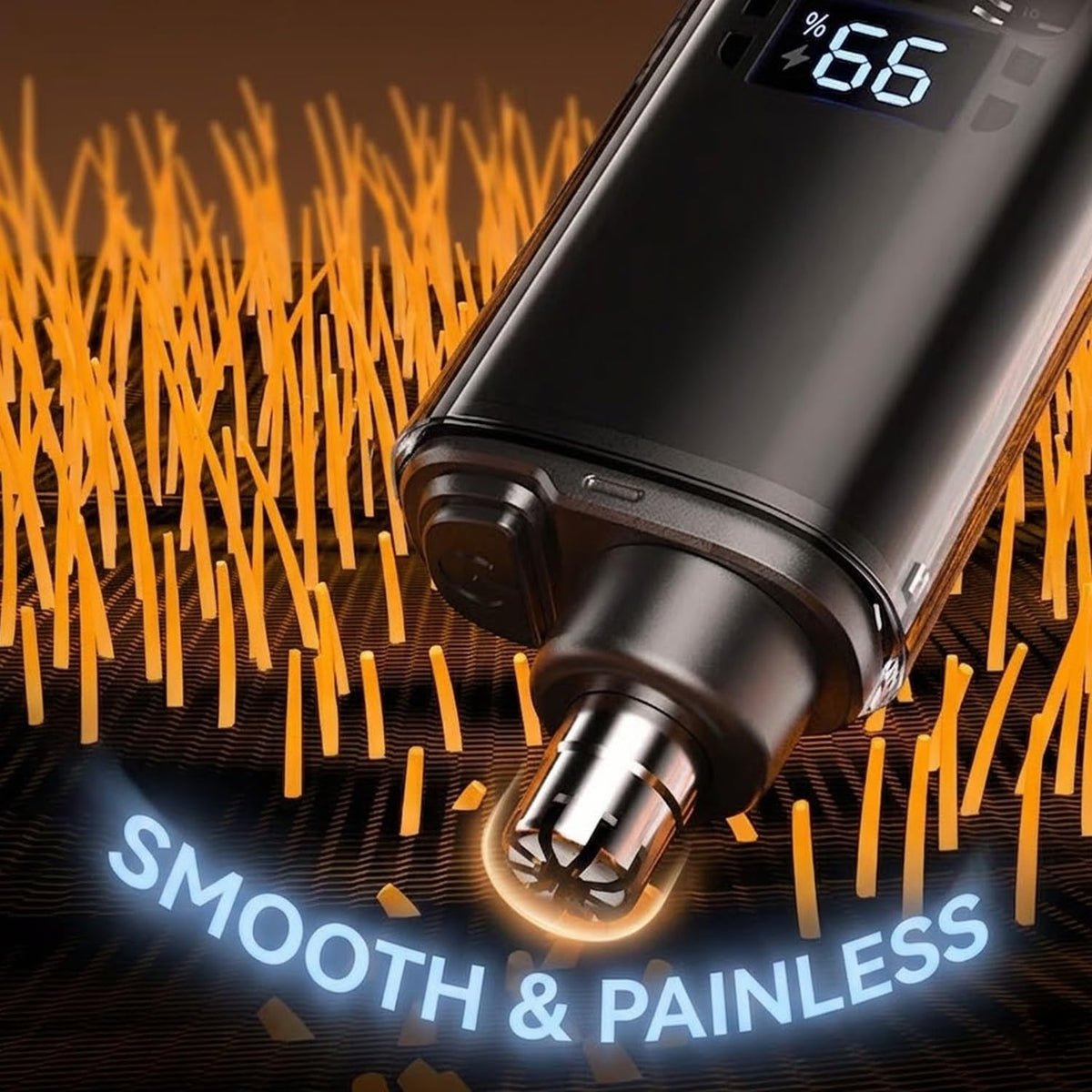 2-in-1 USB Rechargeable Nose & Ear Hair Trimmer with LED Display – Waterproof & Compact