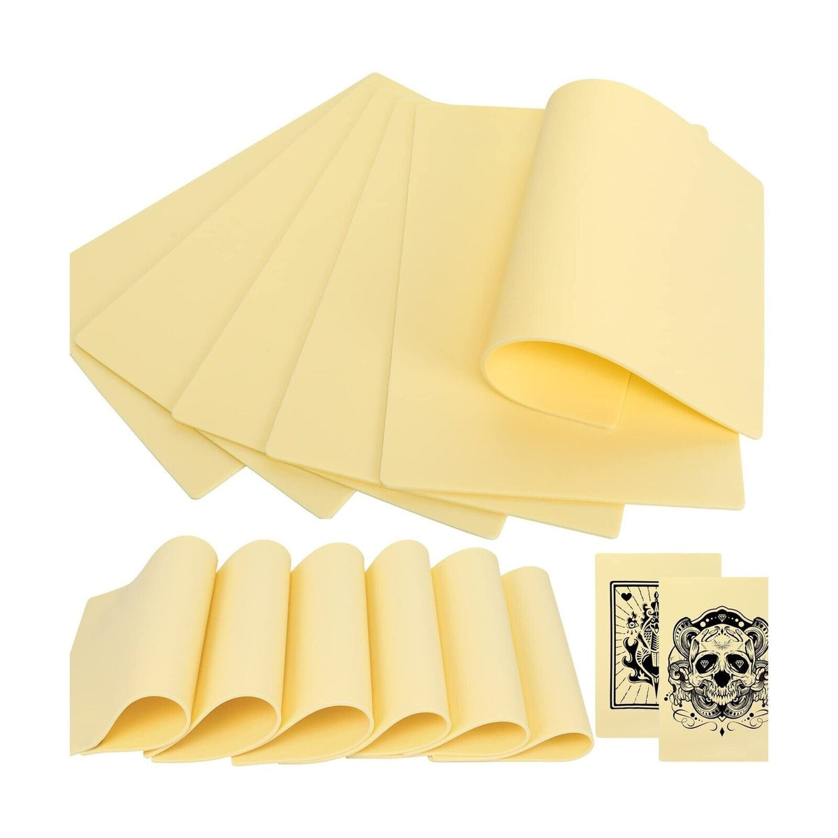 Tattoo Practice Skin Kit 6 Pcs 3mm 12x8in Flexible Silicone Fake Skin for Tattooing