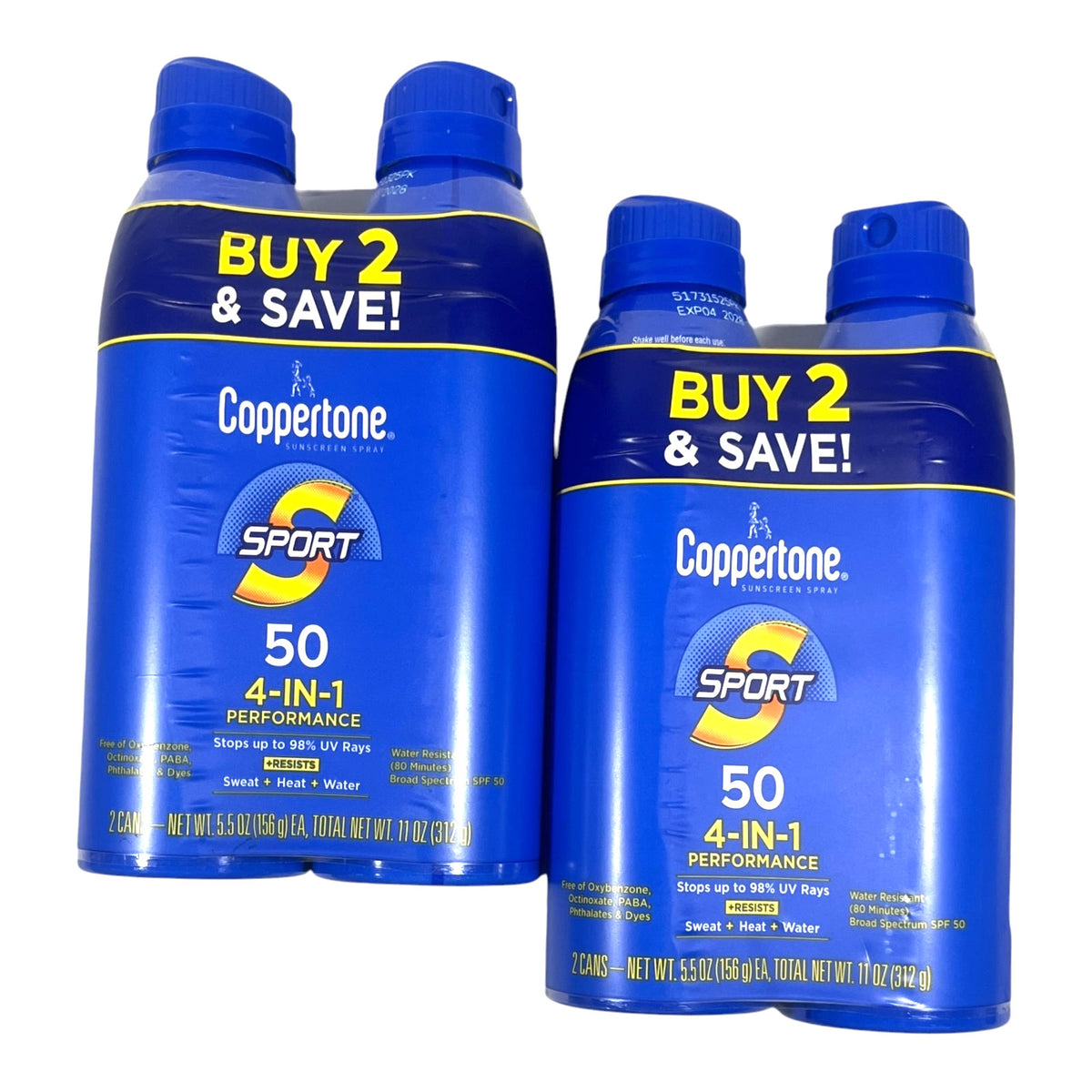 Sunscreen Spray SPF 50 5.5 oz - 2 Pack Hydrating UV Protection