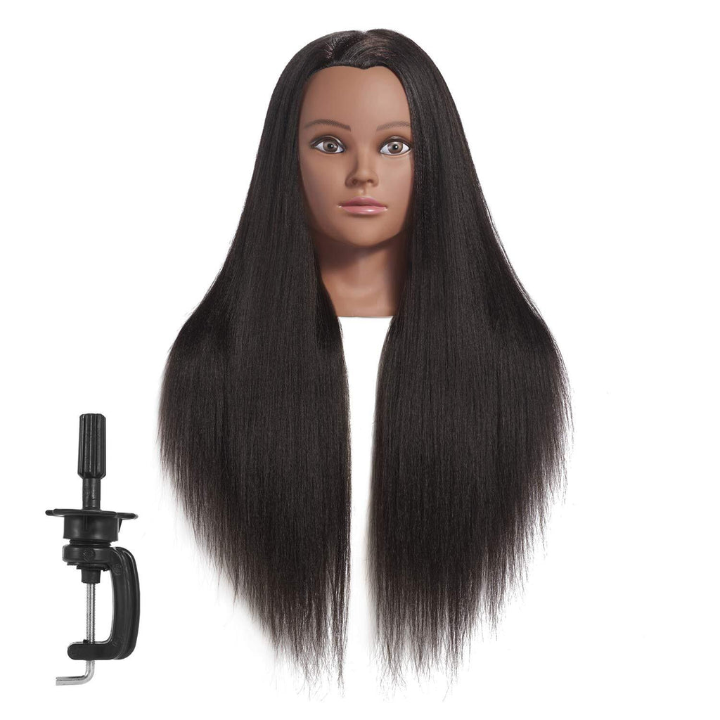 Cosmetology Mannequin Head for Hairdressing Training with Human Hair - 26-28 Inches