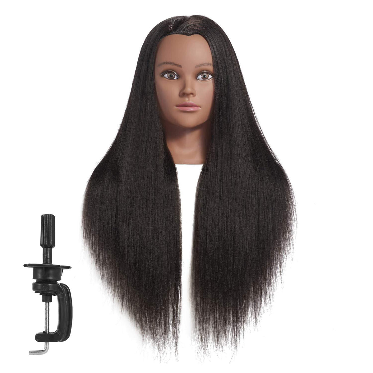 Cosmetology Mannequin Head for Hairdressing Training with Human Hair - 26-28 Inches