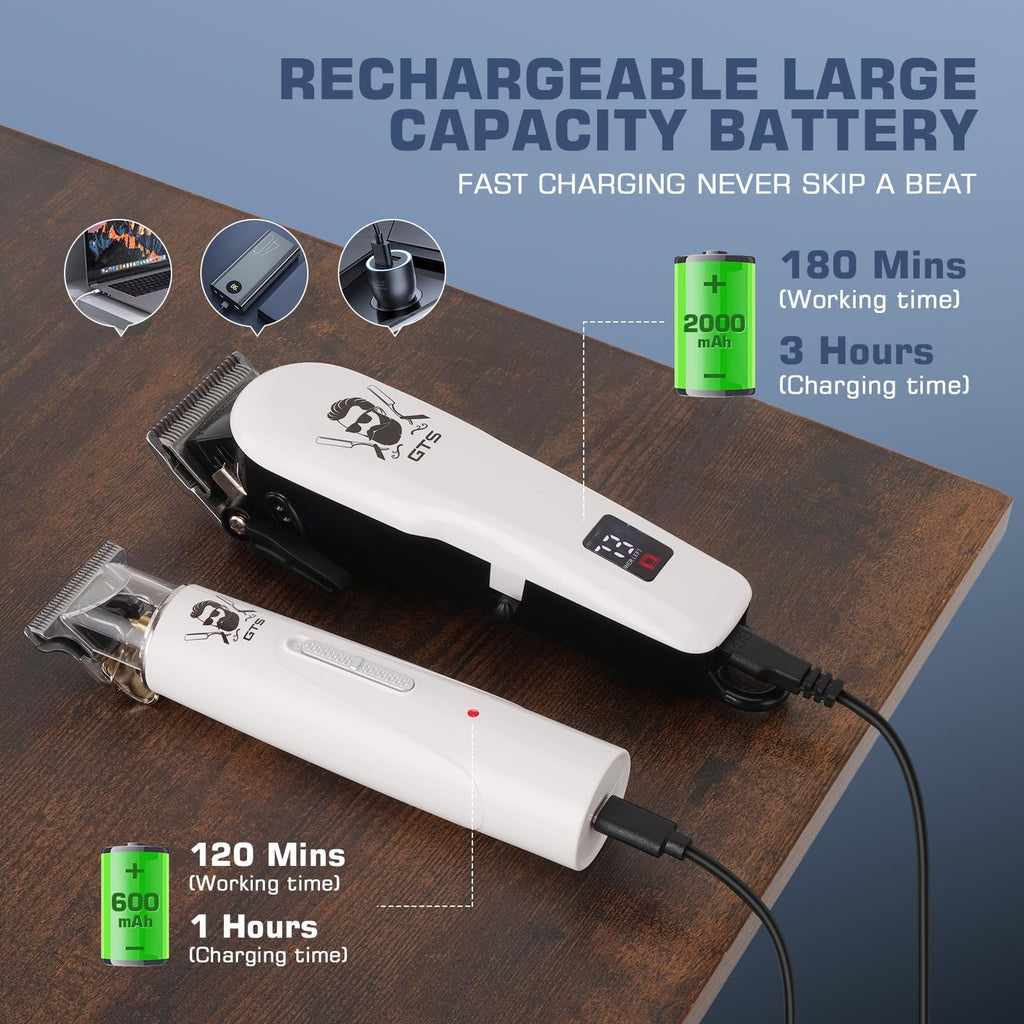 Professional Hair Clippers & Trimmer Kit for Men Salon Grooming Set