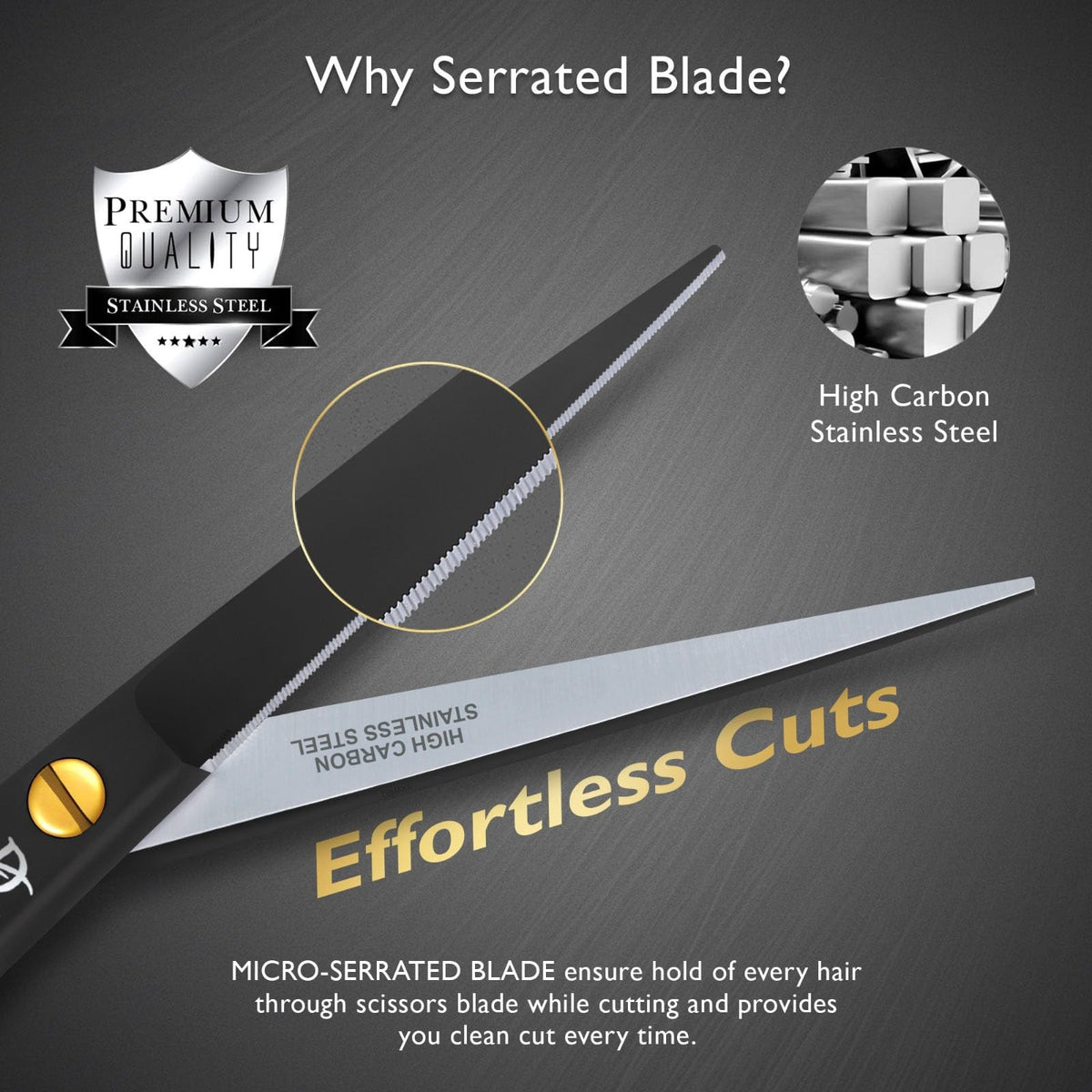 Professional Beard & Mustache Scissors Kit with Combs & Pouch for Men