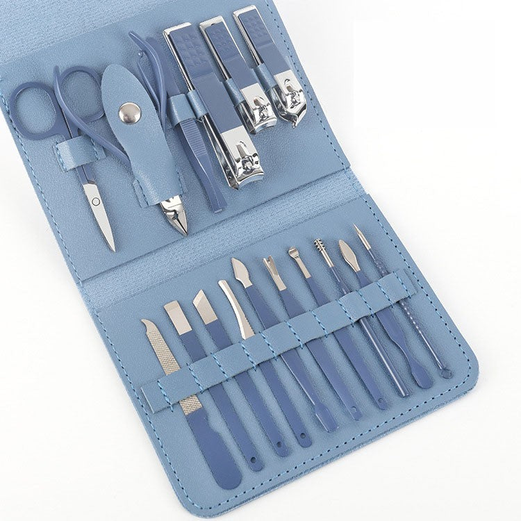 16-Piece Stainless Steel Nail Clipper Manicure Kit with Travel Case