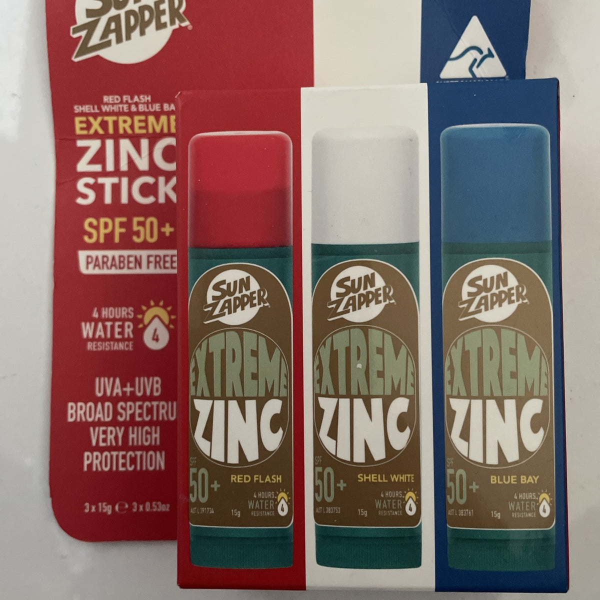 SPF 50+ Zinc Sun Stick Triple Pack Water-Resistant Outdoor Sun Protection