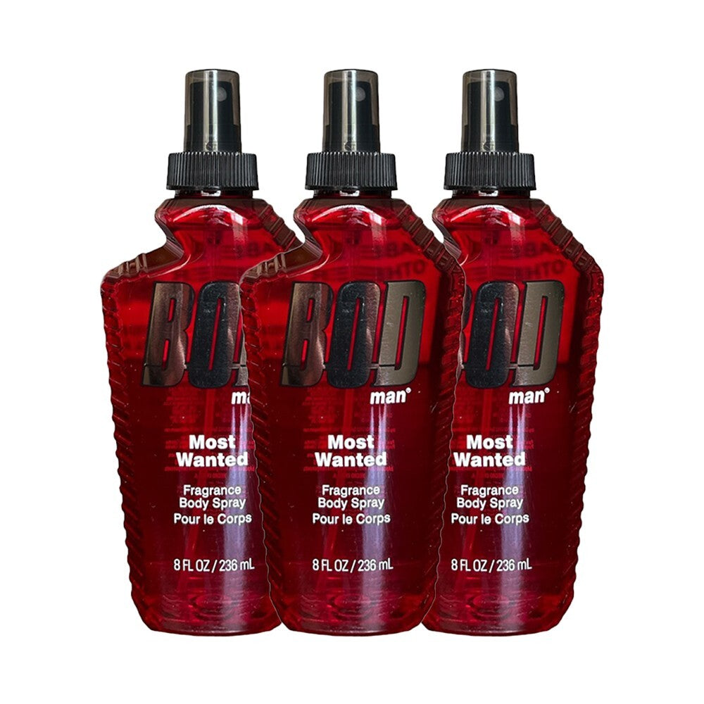 Bod Man Most Wanted Fragrance Body Spray - 8 fl oz Pack of 3