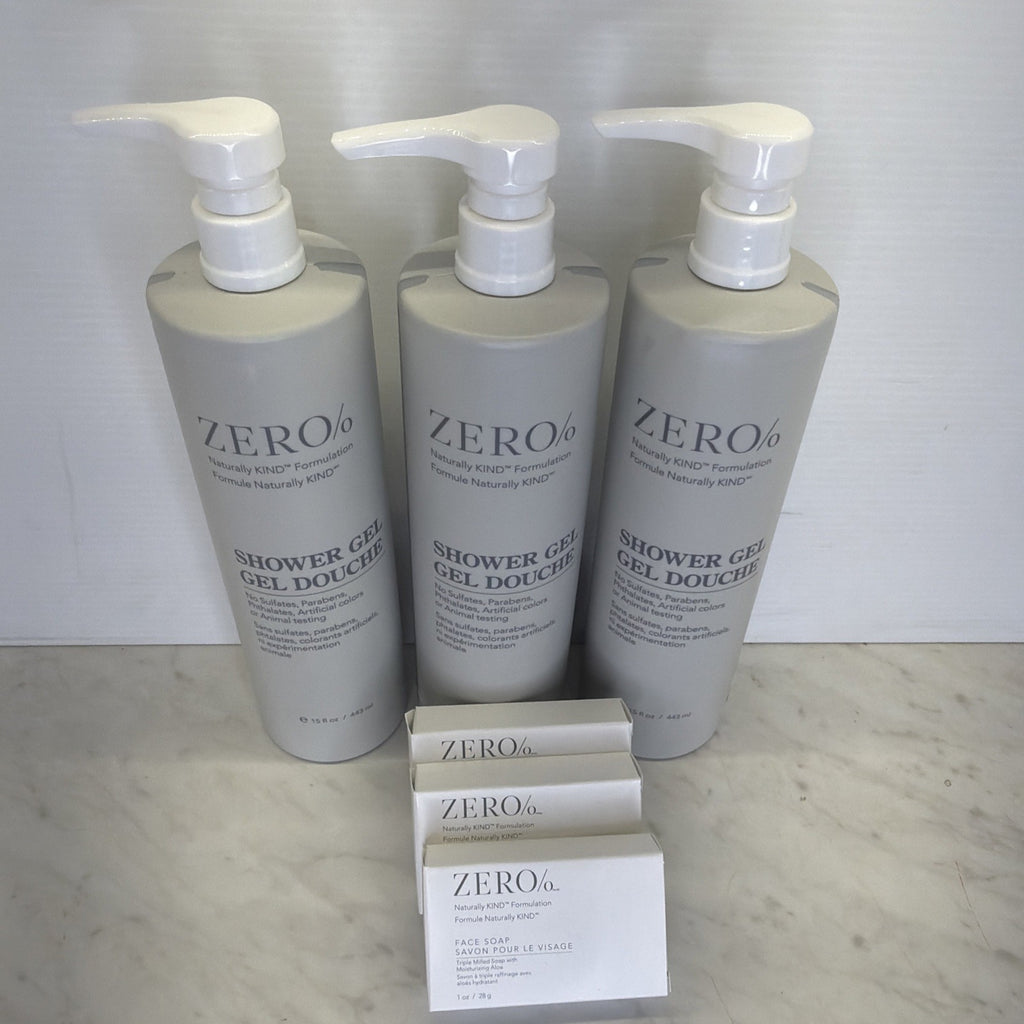 Gilchrist & Soames Zero% Shower Gel - 3 Bottles Hilton Hotels, 15oz Each, Free Shipping & Soap Samples