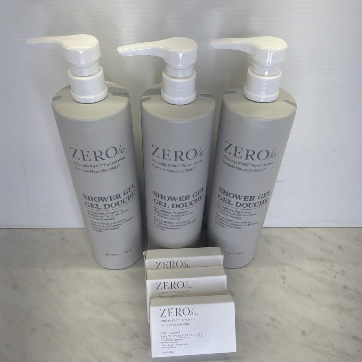 Gilchrist & Soames Zero% Shower Gel - 3 Bottles Hilton Hotels, 15oz Each, Free Shipping & Soap Samples