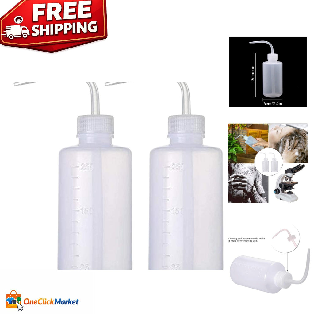 250ml Clear Squeeze Bottles for Gardening and Cleaning - Pack of 2