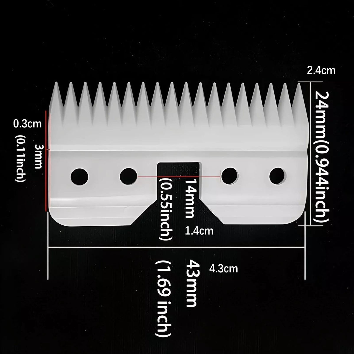 Ceramic Clipper Blade Replacement for Oster Wahl AG/A5 Clippers - 18 Teeth