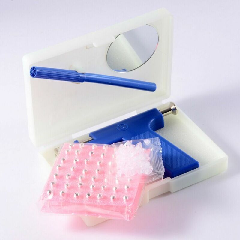 Professional Ear Piercing Gun Kit with 98 Studs - DIY Ear Nose Navil Body Kit