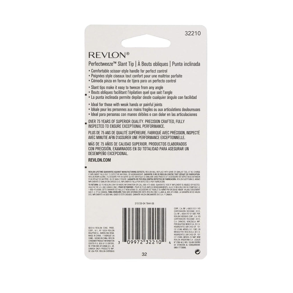 Revlon Slant Tip Tweezer with Easy Scissor Handle - Precise, Comfortable Hair Removal