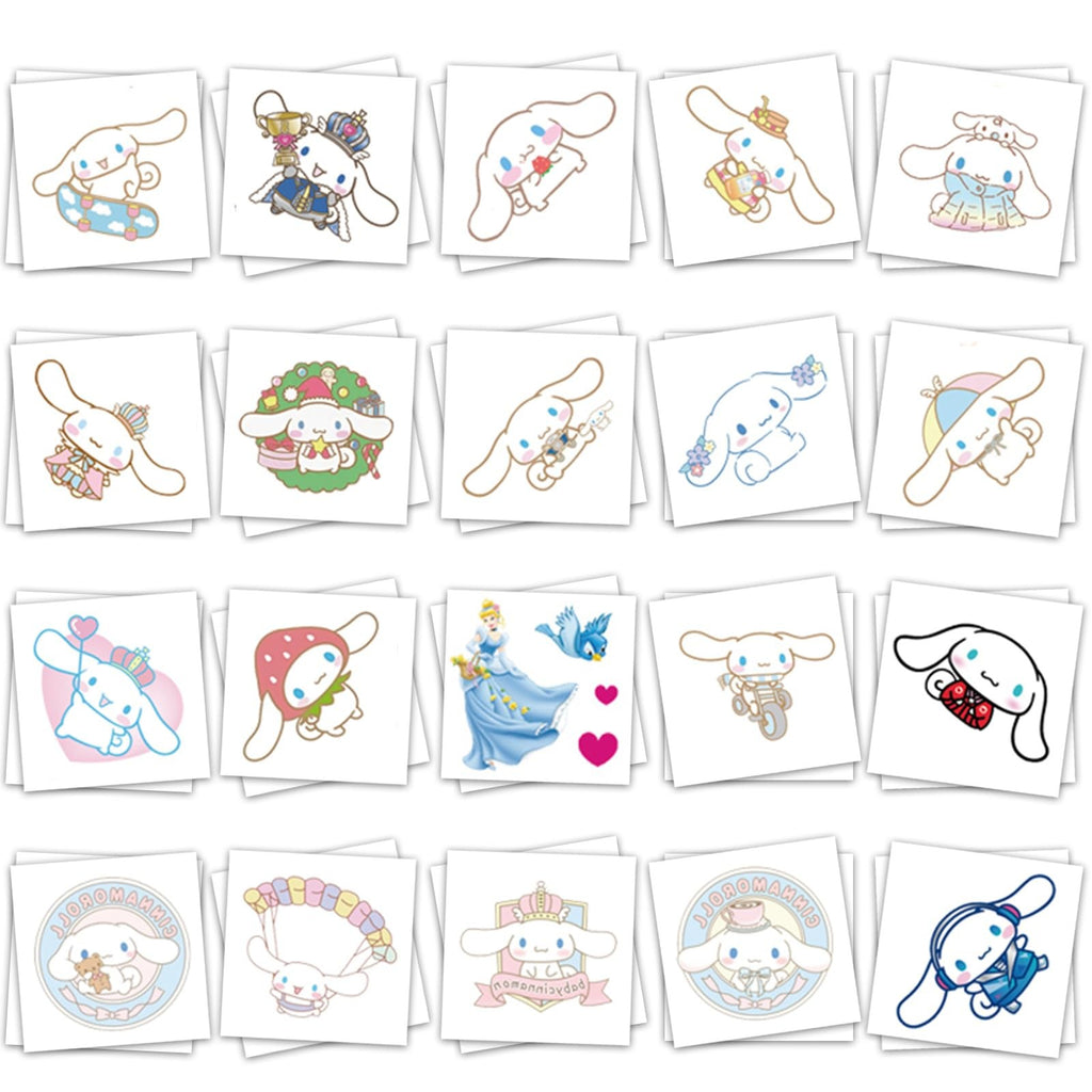 40 Sheets Cinnamoroll Temporary Tattoos Set for Birthday Party