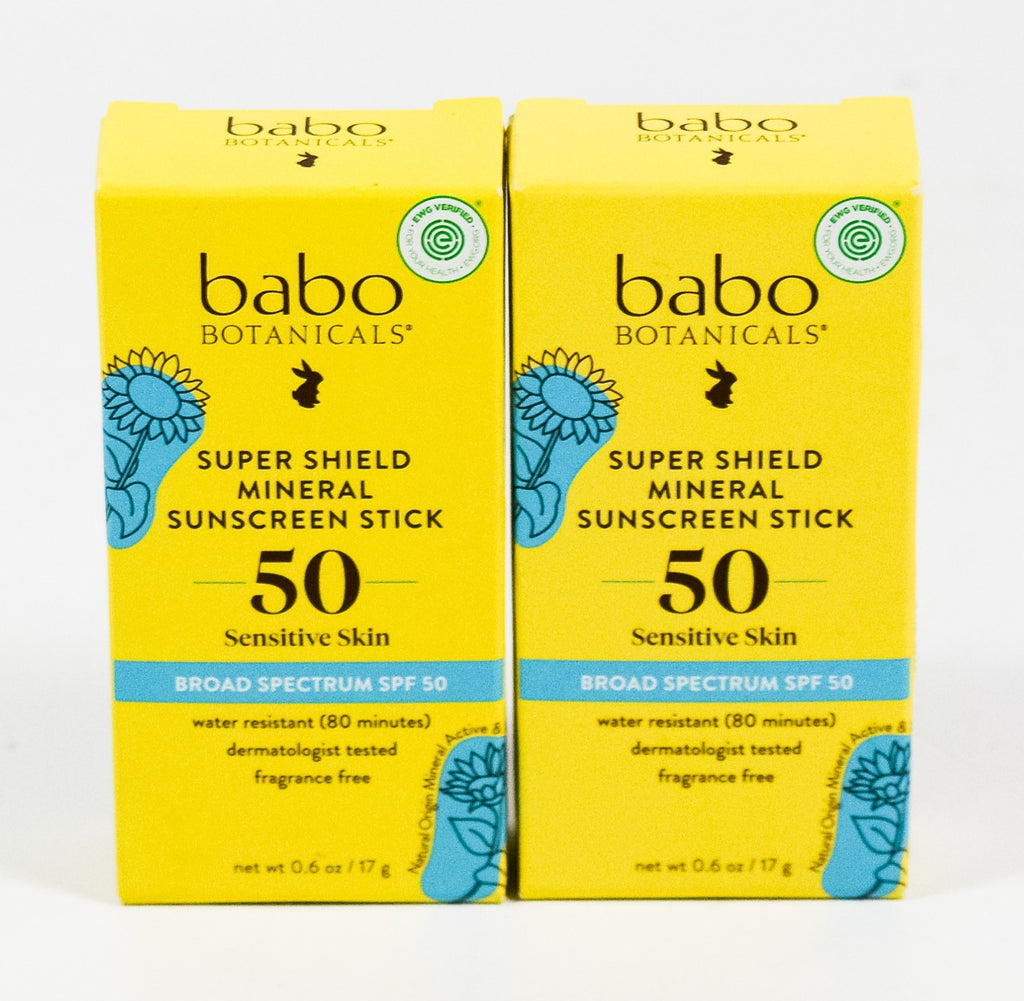Mineral Sunscreen Stick SPF 50 for Sensitive Skin - Water Resistant 0.6oz (Pack of 2)