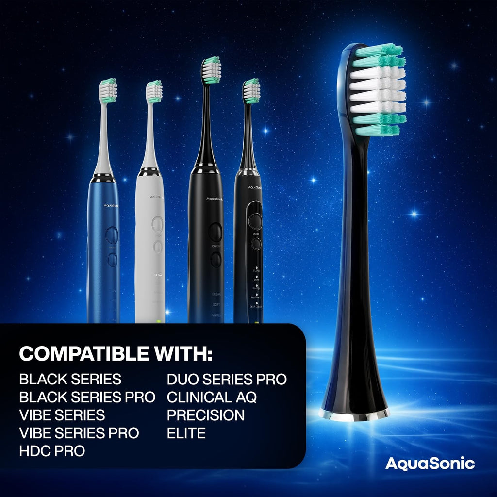 Genuine Replacement Brush Heads for AquaSonic Toothbrushes 2 Pack