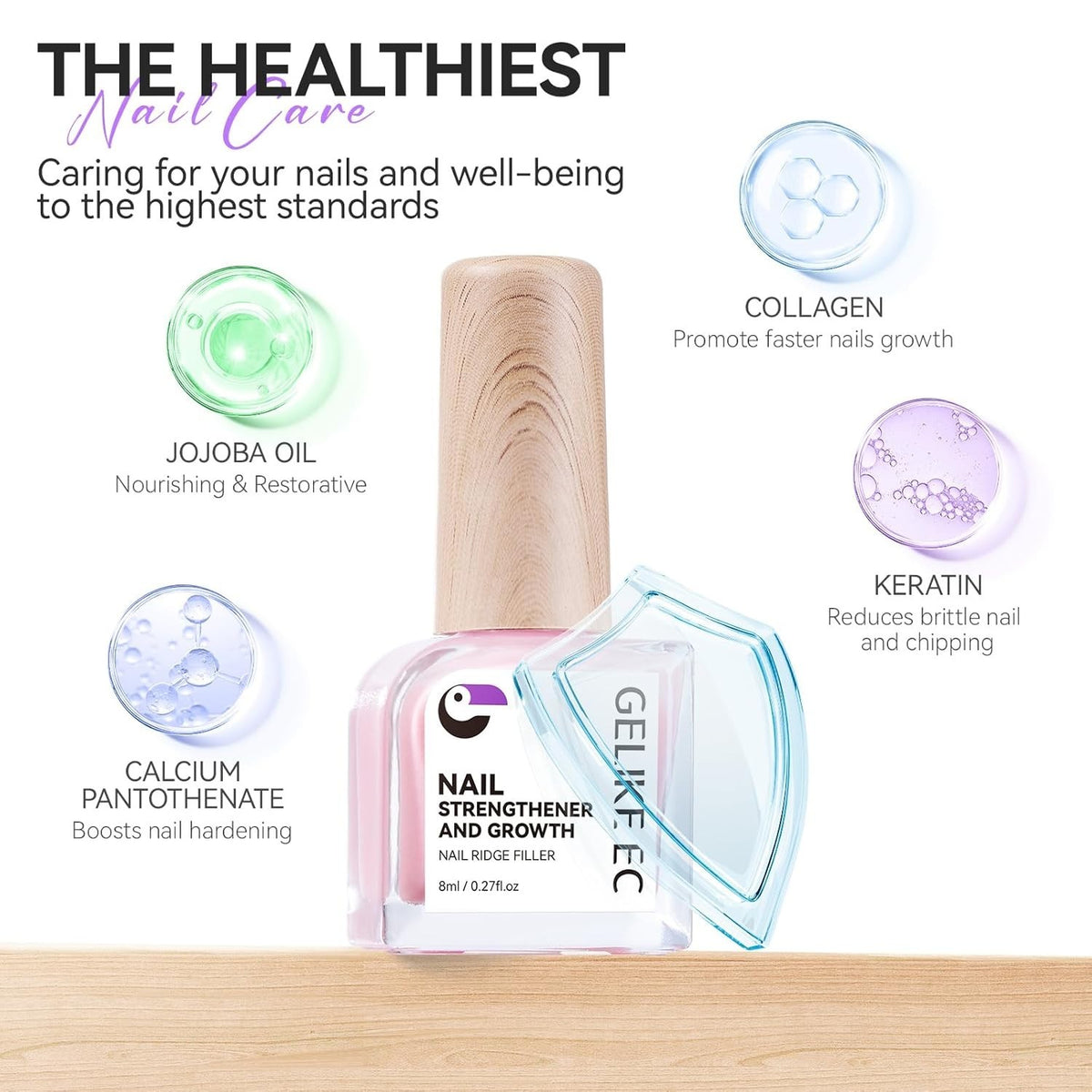 Nail Strengthening Treatment with 8 in 1 Ridge Filler for Damaged Nails