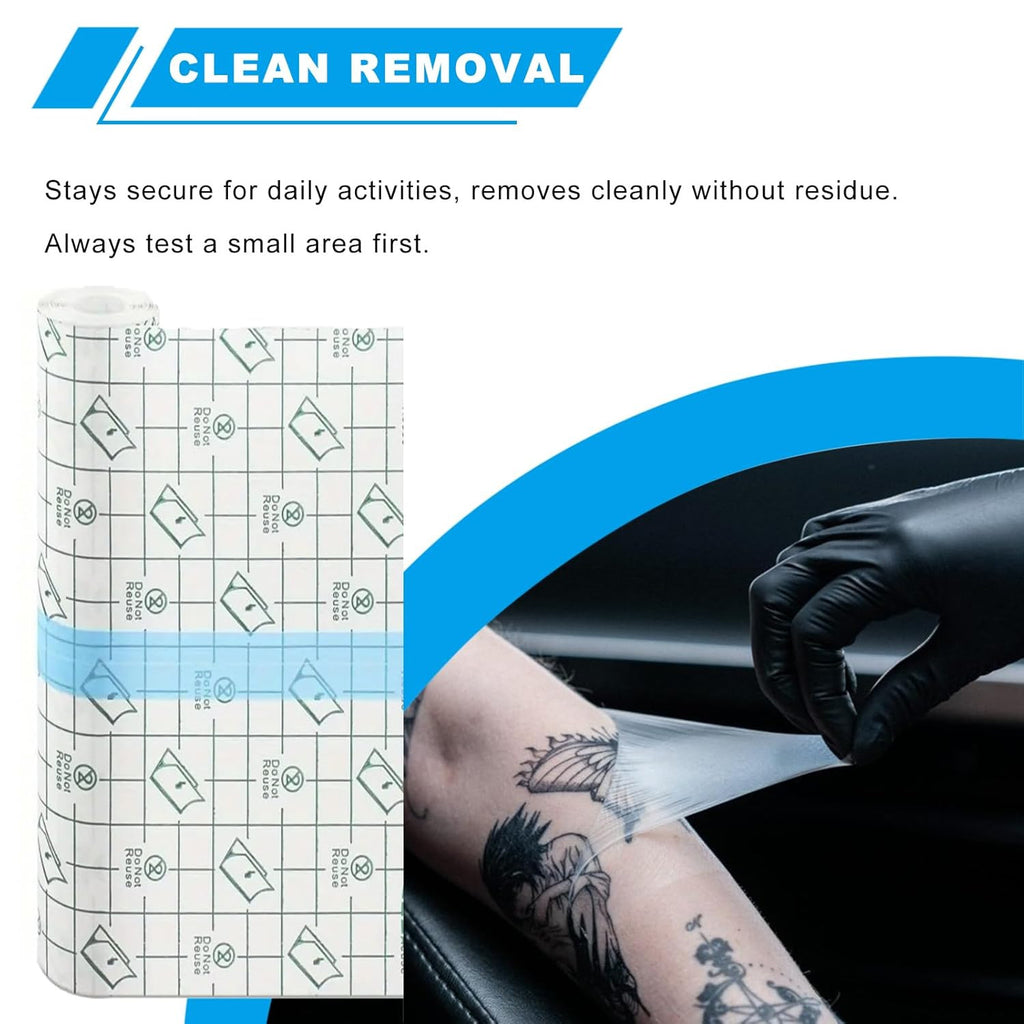 Second Skin Tattoo Cover Waterproof Bandage — 3 Rolls for Aftercare