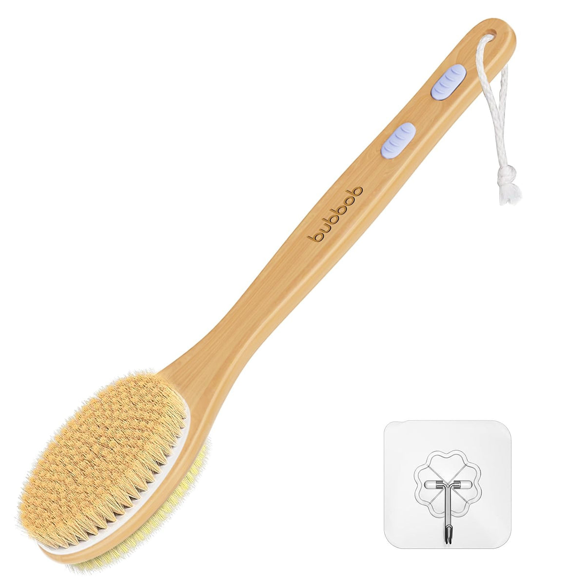 Long Handle Back Scrubber for Shower and Bath - 17 Inches, Blue